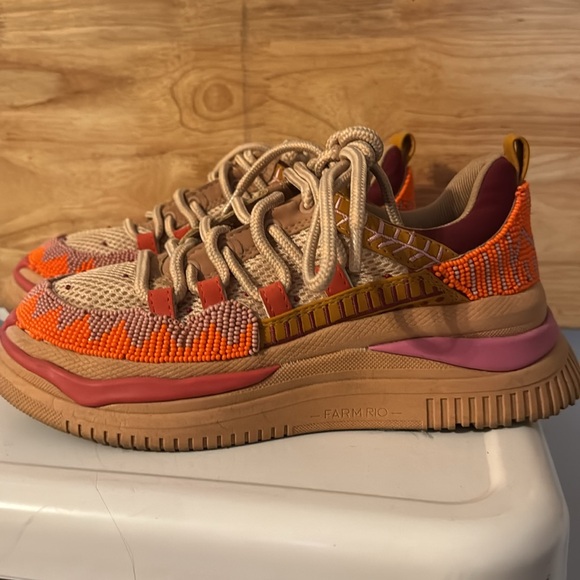 FARM RIO Hand Beaded Sneakers Size 8! SOLD OUT ONLINE! - Picture 2 of 7